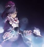  1girl black_hair blackberry_cookie blue_eyes blue_fire candle closed_mouth cookie_run dress fire frills ghost holding juliet_sleeves long_sleeves puffy_sleeves wrist_cuffs zorim 