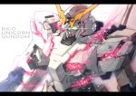  boyaking character_name engrish glowing glowing_eyes gundam gundam_unicorn light_particles mecha no_humans nt-d ranguage unicorn_gundam 