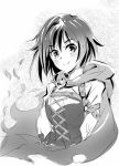  belt cape greyscale iesupa monochrome petals ruby_rose rwby smile 