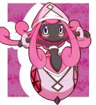  blush flower highres liu_wo no_humans pink_eyes pokemon pokemon_(creature) pokemon_(game) pokemon_sm solo tapu_lele 