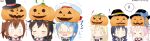  6+girls absurdres halloween harusame_(kantai_collection) highres kantai_collection mae_(maesanpicture) multiple_girls numbered remodel_(kantai_collection) samidare_(kantai_collection) shigure_(kantai_collection) shiratsuyu_(kantai_collection) suzukaze_(kantai_collection) twitter_username yuudachi_(kantai_collection) 