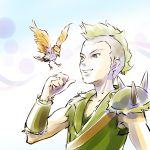  1boy bird bird_on_hand highres iesupa russel_thrush rwby smile 