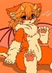  1girl artist_request copyright_request dog furry orange_hair red_eyes short_hair tagme 
