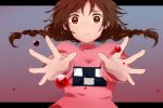  blood braid brown_eyes brown_hair falling hands hattori_(junoct2000) hattori_(pixiv) madotsuki no_nose outstretched_arms outstretched_hand reaching sky spoilers tears twin_braids twintails wide-eyed yume_nikki 