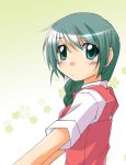  braid green_hair hidamari_sketch natsume_(hidamari_sketch) satakeyura school_uniform 