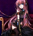  hirako long_hair megurine_luka midriff navel pink_hair thigh-highs thighhighs very_long_hair vocaloid 