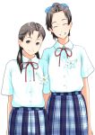  code49 happy long_skirt nanahime_(aoi) school_uniform short_hair smile twintails 