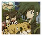  2girls :&lt; angry anise_tatlin arietta brown_eyes brown_hair doll gloves green_eyes green_hair hat multiple_girls noraring pink_hair ribbon sleeping sync tales_of_(series) tales_of_the_abyss tokunaga twintails 