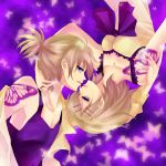  blue_eyes brother_and_sister butterfly butterfly_wings hair_ornament hairclip incest kagamine_len kagamine_rin melou migikata_no_chou_(vocaloid) short_hair siblings tattoo twincest twins vocaloid wings 