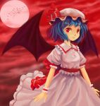 blue_hair fatherland2009 hat red_eyes remilia_scarlet short_hair solo touhou wings 