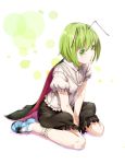  antenna cape green_eyes green_hair mary_janes sawasawa shoes short_hair sitting solo touhou wriggle_nightbug 