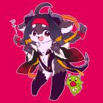  1girl artist_request character_request copyright_request dog furry halloween halloween_costume long_hair open_mouth purple_hair red_eyes translation_request 