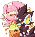  artist_request audino closed_eyes furry injured luxray pokemon red_eyes slap 