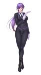  1girl butler female kagami_hirotaka lilith-soft onmyou_kishi_towako ponytail purple_hair shiki_reika solo 