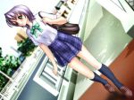  game_cg joy_ride libido plaid_skirt purple_hairsokkou_hikaku_jirai_circle school_uniform short_hair skirt socks 