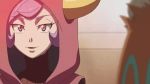  animated animated_gif camerupt fake_horns giggling kagari_(pokemon) pokemon pokemon_generations purple_hair scary_eyes team_magma violet_eyes yandere 