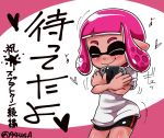  closed_eyes game_console game_controller handheld_game_console happy heart hug inkling nintendo nintendo_switch shorts smile splatoon usa_(dai9c_carnival) 