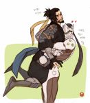  &lt;3 2boys blush brothers family genji_(overwatch) hanzo_(overwatch) hug lifting male_focus multiple_boys overwatch siblings 