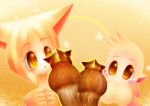  1girl blonde_hair brown_eyes cat furry monkey notaka short_hair 