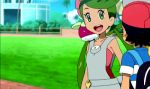  animated blonde_hair bounsweet green_eyes green_hair hand_holding hat lillie_(pokemon) mallow_(pokemon) pikachu pokemon pokemon_(anime) pokemon_sm satoshi_(pokemon) 
