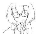  1girl animated animated_gif female glasses lowres magical_girl monochrome sakifox smile solo transformation 