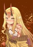  blonde_hair blush fate/grand_order fate_(series) grimjin horns ibaraki_douji_(fate/grand_order) yellow_eyes 