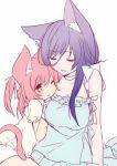  2girls cat_ears multiple_girls purple_hair tagme 