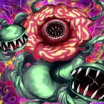  artist_name creature duel_monster flower k.nock monster no_humans plant predaplant_chimera_rafflesia saliva teeth yu-gi-oh! yuu-gi-ou_duel_monsters 