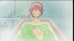  1girl animated animated_gif bathroom bathtub closed_eyes hairband hinata_natsumi keroro_gunsou redhead short_hair solo steam 