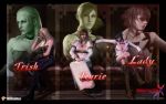  3d 3girls devil_may_cry devil_may_cry_4 kyrie lady_(devil_may_cry) multiple_girls sitting trish_(devil_may_cry) 