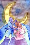  artist_request bowtie crescent_moon dress lopunny machoke moon pokemon 