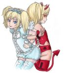  2girls artist_request blonde_hair character_request copyright_request female full_body multiple_girls 
