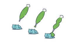  bulbasaur closed_mouth icing lying no_humans on_stomach pipe pipette pokemon pokemon_(creature) sequential shadow simple_background sorewa_melon white_background 