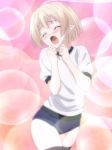  1boy androgynous blonde_hair blush buruma closed_eyes gasper_vladi gym_uniform high_school_dxd male_focus open_mouth pointy_ears screencap short_hair solo stitched thigh-highs trap 