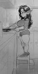  contemporary cooking incase monochrome pointy_ears shorts thick_thighs 