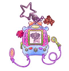  animal charm_(object) cocopudu commentary dog elephant english_commentary highres littlest_pet_shop no_humans object_focus pixelated simple_background star_(symbol) still_life white_background 