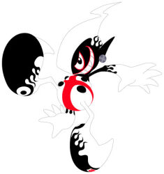  1boy black_eyes black_skin closed_mouth colored_skin cool_cool_toon earrings fang flame_print full_body grey_outline gyoubu_ippei ival_(cool_cool_toon) jewelry jpeg_artifacts leg_up looking_at_viewer lowres moon_(ornament) multicolored_skin no_humans official_art open_hand pants pointy_footwear profile sharp_teeth simple_background snk solo tachi-e teeth third-party_source toon_(style) two-tone_skin white_background white_pants white_skin 