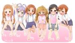  6+girls amaama_to_inazuma barakamon barefoot blush child closed_mouth crossover eyebrows eyebrows_visible_through_hair feet hair_ornament hairclip happy ichihara_nina idolmaster idolmaster_cinderella_girls inuzuka_tsumugi kazuya_lolicon kotoishi_naru kubota_hina long_hair looking_at_viewer miyauchi_renge multiple_girls non_non_biyori open_mouth orange_hair raising_hand ryuuzaki_kaoru school_uniform shiny shiny_hair shiny_skin short_hair sitting skirt smile uniform v x_hair_ornament 