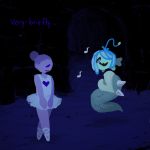  ballerina commentary english hair_bun hair_over_one_eye leotard monster musical_note oxi_(oxidization) shyren spoilers tutu undertale 