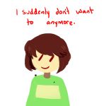  androgynous brown_hair chara_(undertale) chibi commentary english oxi_(oxidization) red_eyes shirt simple_background smile solo spoilers striped striped_shirt transparent_background undertale |_| 