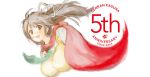  1girl anniversary asuka_(senran_kagura) breasts brown_hair large_breasts large_hair official_art scarf senran_kagura 