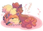  closed_eyes growlithe no_humans pokemon ro_(numama) vulpix 