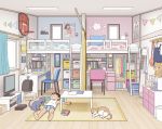  1boy cat indoors kiyo_(kyokyo1220) lying on_floor solo underwear 