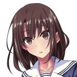  brown_eyes brown_hair ears eyes katou_megumi mouth redpoke saenai_heroine_no_sodatekata school_uniform short_hair white_background 