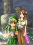  1boy 1girl blonde_hair blue_eyes brown_hair cremia link long_skirt night skirt the_legend_of_zelda the_legend_of_zelda:_majora&#039;s_mask tieltiel wagon 