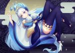  1girl horns pointy_ears qiongsheng solo tail thigh-highs 
