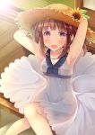  dress futatsukiaiji hat highres idolmaster idolmaster_cinderella_girls ogata_chieri straw_hat sundress 