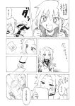  2girls blush child_drawing comic drawing greyscale jun&#039;you_(kantai_collection) kantai_collection looking_at_another monochrome multiple_girls nome_(nnoommee) open_mouth peeping photo_(object) reading running satsuki_(kantai_collection) sweat tears translation_request twintails 