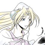  1girl blonde_hair female filia_ul_copt long_hair menthe_saila monochrome slayers slayers_try solo 