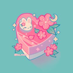  :< animal blue_outline closed_eyes commentary crescent_moon emily_kim english_commentary flower food food_focus gelatin green_background halftone heart heart-shaped_food hibiscus hibiscus_petals highres leaf minimized moon no_humans original outline pastel_colors pink_flower pink_petals rabbit signature sparkle twitter_username undersized_animal white_rabbit_(animal) 